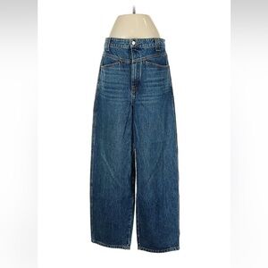 KHAITE Dark Blue wide leg Jeans